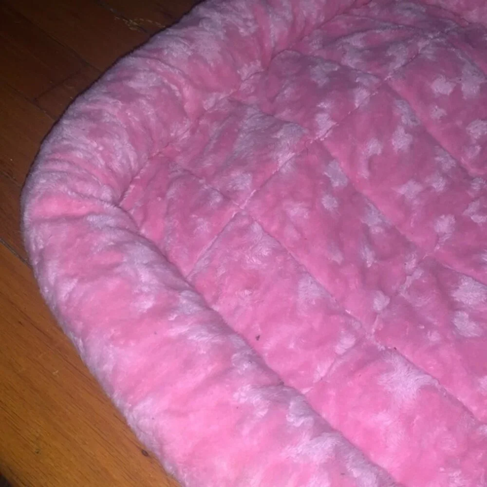MidWest Quiet Time Fashion Plush Bolster Dog Crate Mat, Pink